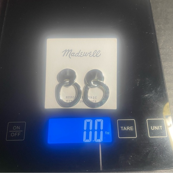 BNWT Hypoallergenic Madewell Silver tone door rhinestone earrings - Picture 5 of 7